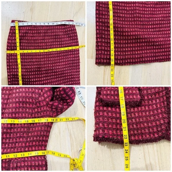 Tory Burch Victory Burgundy Metallic Tweed
skirt EUC - Picture 7 of 7